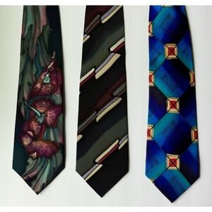 Robert Daskal Hand Painted Artist Signed 100% Silk Tie NEW/Pre-Owned-Lot 3-USA